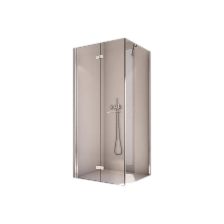 Cabina de dus patrata Solino 90X90 cu usa pliabila si perete lateral fix Sanswiss