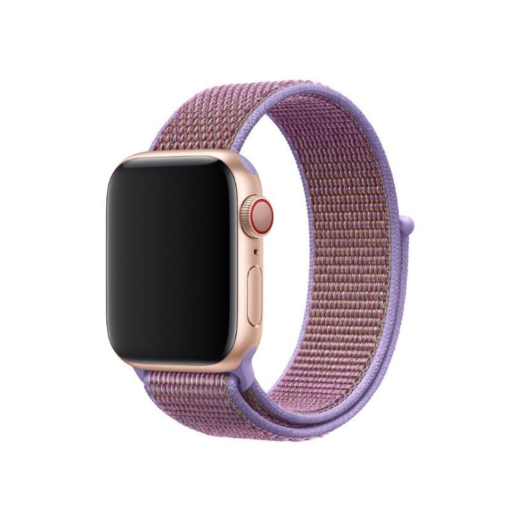 Curea material textil, Compatibila cu Apple Watch 1/2/3/4, Bratara Sport cu arici, 40mm, Lila