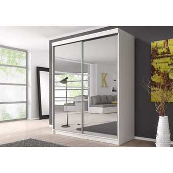 Dressing Ovidiu 20 cu oglinda, Alb, 203x218x61 cm, 2 usi culisante Dressing Ovidiu 20 cu oglinda, Alb, 203x218x61 cm, 2 usi culisante