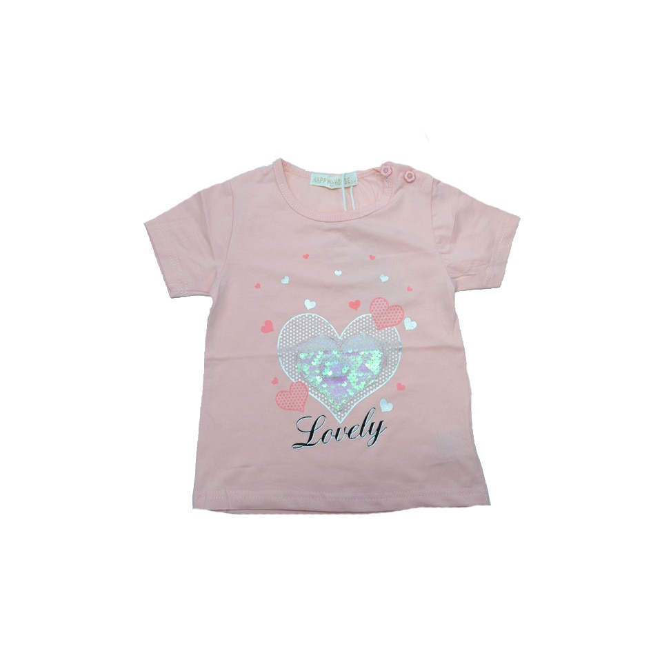 Tricou cu maneca scurta fetite Happy House WB-2548R, Multicolor