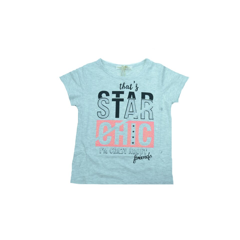 Tricou cu maneca scurta fetite Happy House FOFO-062G, Multicolor