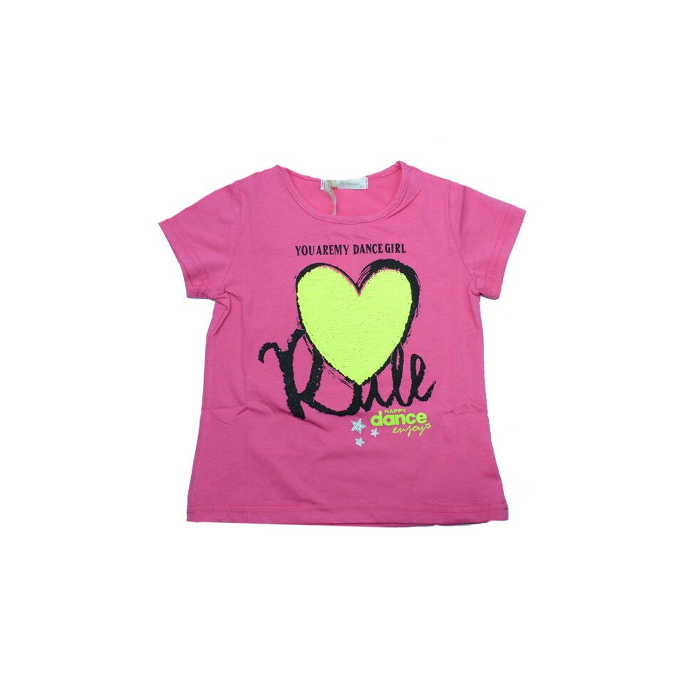 Tricou cu maneca scurta fetite Happy House FOFO-061F, Multicolor