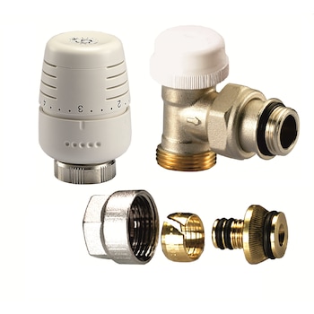 Set robinet calorifer - cap termostatic + robinet termostatabil + conector teava pexal 16x2 Ivar Set robinet calorifer - cap termostatic + robinet termostatabil + conector teava pexal 16x2 Ivar