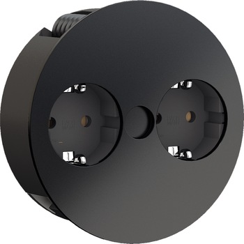 Multipriza incorporabila Bachmann Twist 2S, pentru blat de bucatarie, 2 prize, cordon 2m, H05VV-F 3G1.5mm+ fisa montabila, Negru Multipriza incorporabila Bachmann Twist 2S, pentru blat de bucatarie, 2 prize, cordon 2m, H05VV-F 3G1.5mm+ fisa montabila, Negru