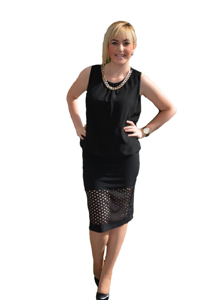 Bluza de vara, fara maneca si cu elastic in partea de jos,D&J Exclussive, Negru