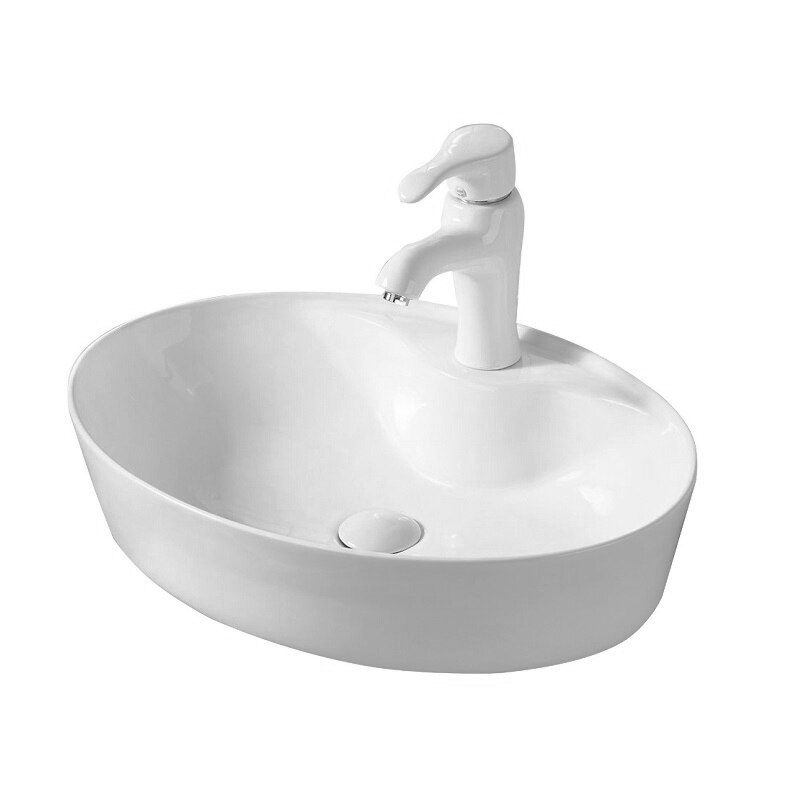 Lavoar pe blat Tamisa, Fluminia, 57x41 cm, Alb,ceramica sanitara