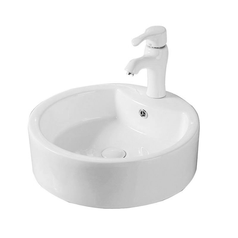 Lavoar pe blat Manitoba New, Fluminia, 48,5x48,5 cm, Alb,ceramica sanitara