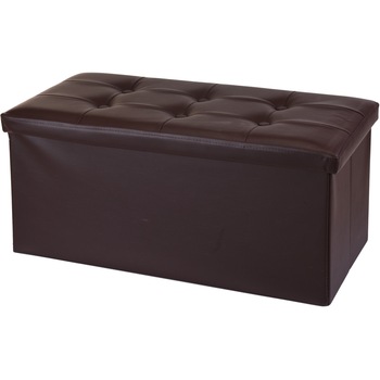 Taburet Pliabil cu Spatiu de Depozitare, NAGO, Tip Cutie, Dreptunghiulara, material imitatie Piele, 82 X 42 X 38 cm, Maro inchis Taburet Pliabil cu Spatiu de Depozitare, NAGO, Tip Cutie, Dreptunghiulara, material imitatie Piele, 82 X 42 X 38 cm, Maro inchis