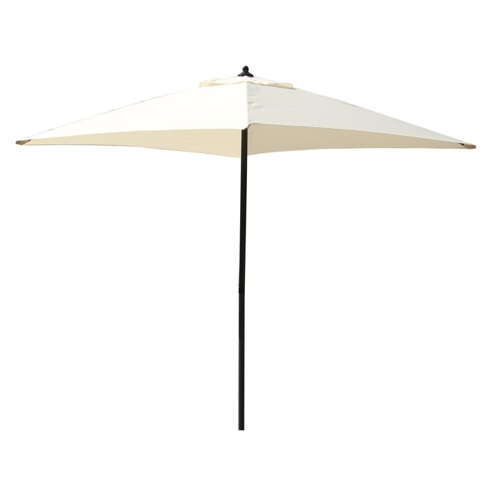 Umbrela soare pentru terasa SPU-00022 forma patrata, structura metal, culoare crem 200x200 cm, rezistenta la umezeala si razele UV