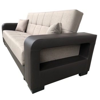 Canapea extensibila Ibizza,lada depozitare 225/85/80 crem/maro Canapea extensibila Ibizza,lada depozitare 225/85/80 crem/maro