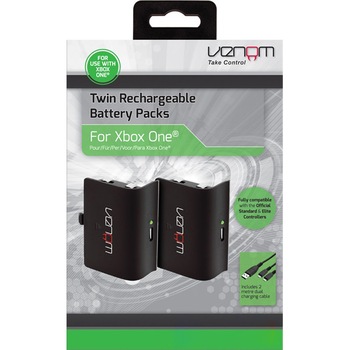 Set 2 acumulatori Venom VS2850 pentru Xbox One si cablu de incarcare, 2m, Negru Set 2 acumulatori Venom VS2850 pentru Xbox One si cablu de incarcare, 2m, Negru