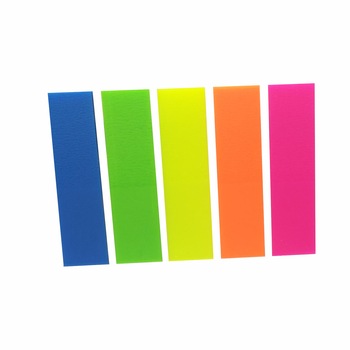 Set stick index plastic transparent neon 45x12mm, 5 culori x 25 file, Hopax Set stick index plastic transparent neon 45x12mm, 5 culori x 25 file, Hopax