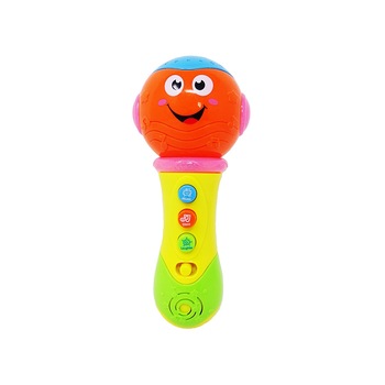 Microfon de jucarie cu lumini si cantece amuzante Microfon de jucarie cu lumini si cantece amuzante
