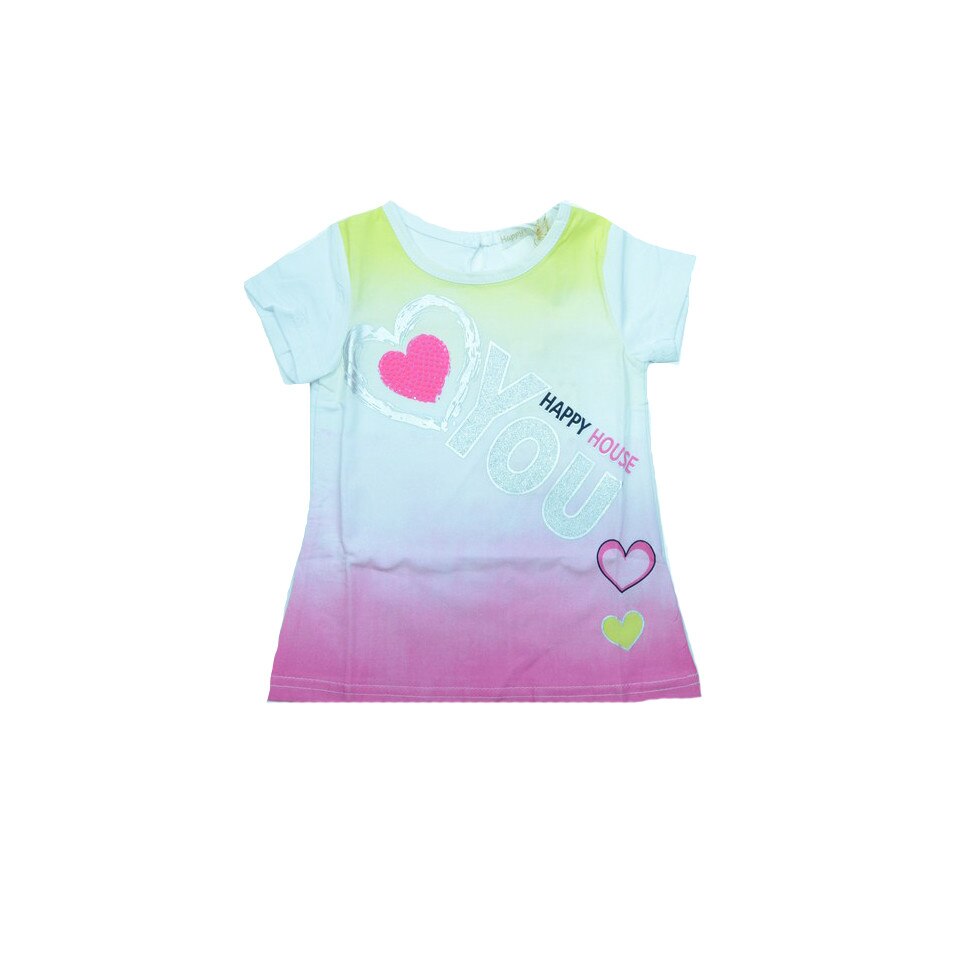 Tricou cu maneca scurta fetite Happy House FOFO-058R1, Multicolor
