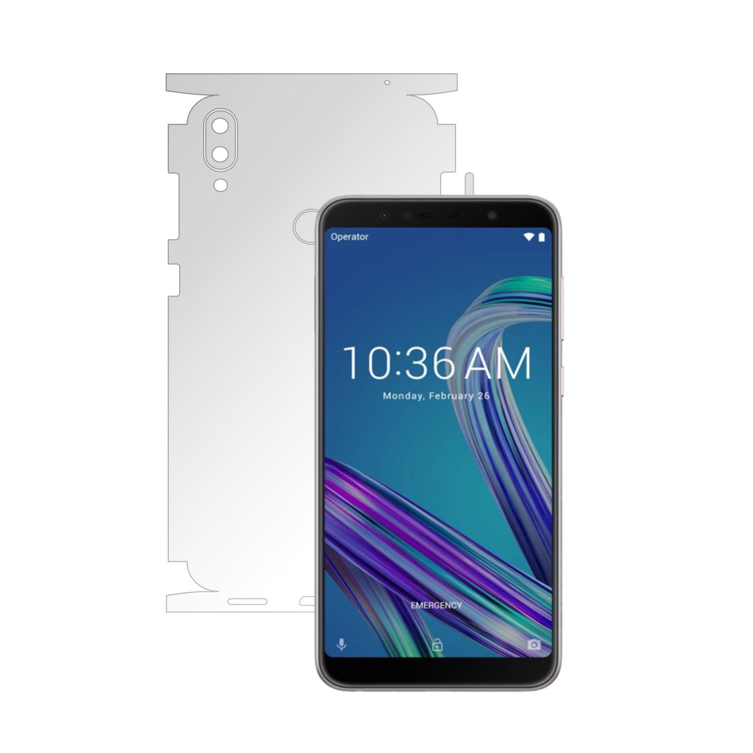 Folie Protectie Spate Invisible Skinz HD pentru Asus Zenfone Max Pro (M1) - Folie Siliconica Ultra-Clear cu taiere 360 Cut pentru Carcasa Spate si Laterale, Skin Adeziv Transparent, Edge to Edge Full Case Cover