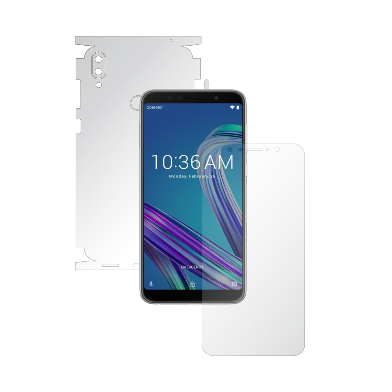 Folie Full Body Invisible Skinz UHD AutoRegeneranta pentru Asus Zenfone Max Pro (M1) - Folie Protectie Siliconica Ultra-Clear cu taiere 360 Cut pentru Ecran, Carcasa Spate si Laterale, Skin Adeziv Transparent, Edge to Edge Cover
