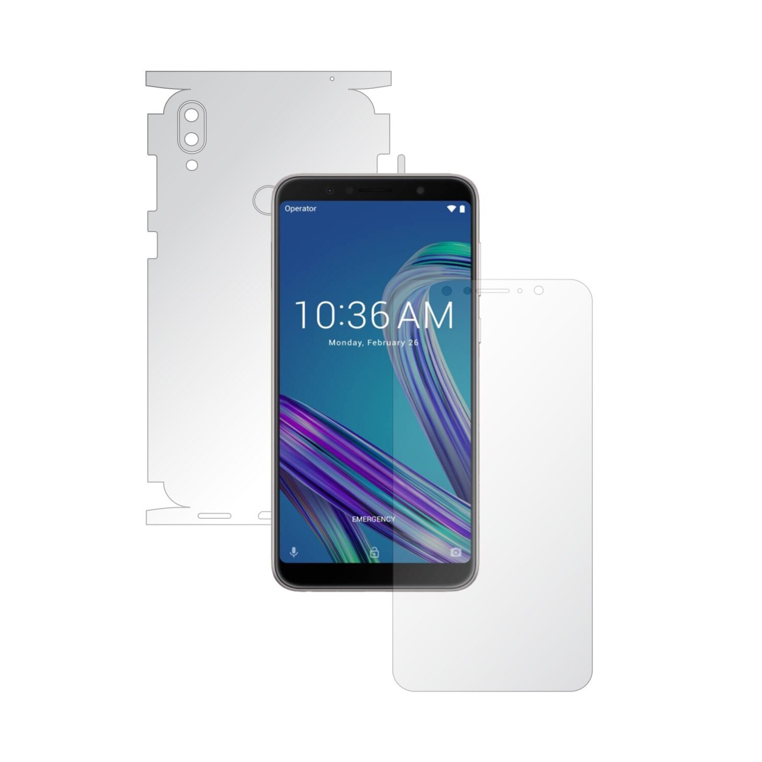 Folie Full Body Invisible Skinz HD pentru Asus Zenfone Max Pro (M1) - Folie Protectie Siliconica Ultra-Clear cu taiere 360 Cut pentru Ecran, Carcasa Spate si Laterale, Skin Adeziv Transparent, Edge to Edge Cover