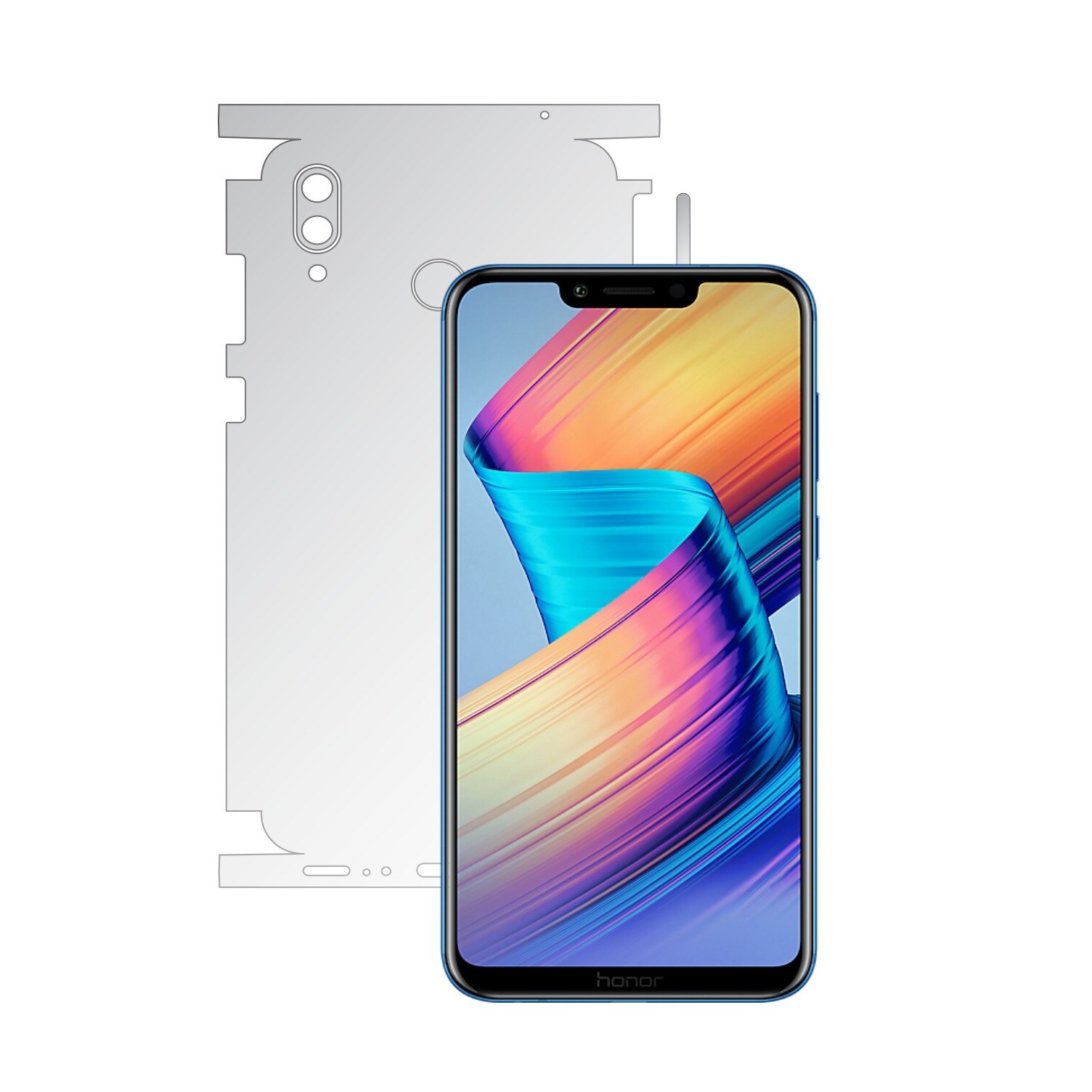 Folie Protectie Spate Invisible Skinz UHD AutoRegeneranta pentru Huawei Honor Play - Folie Siliconica Ultra-Clear cu taiere 360 Cut pentru Carcasa Spate si Laterale, Skin Adeziv Transparent, Edge to Edge Full Case Cover