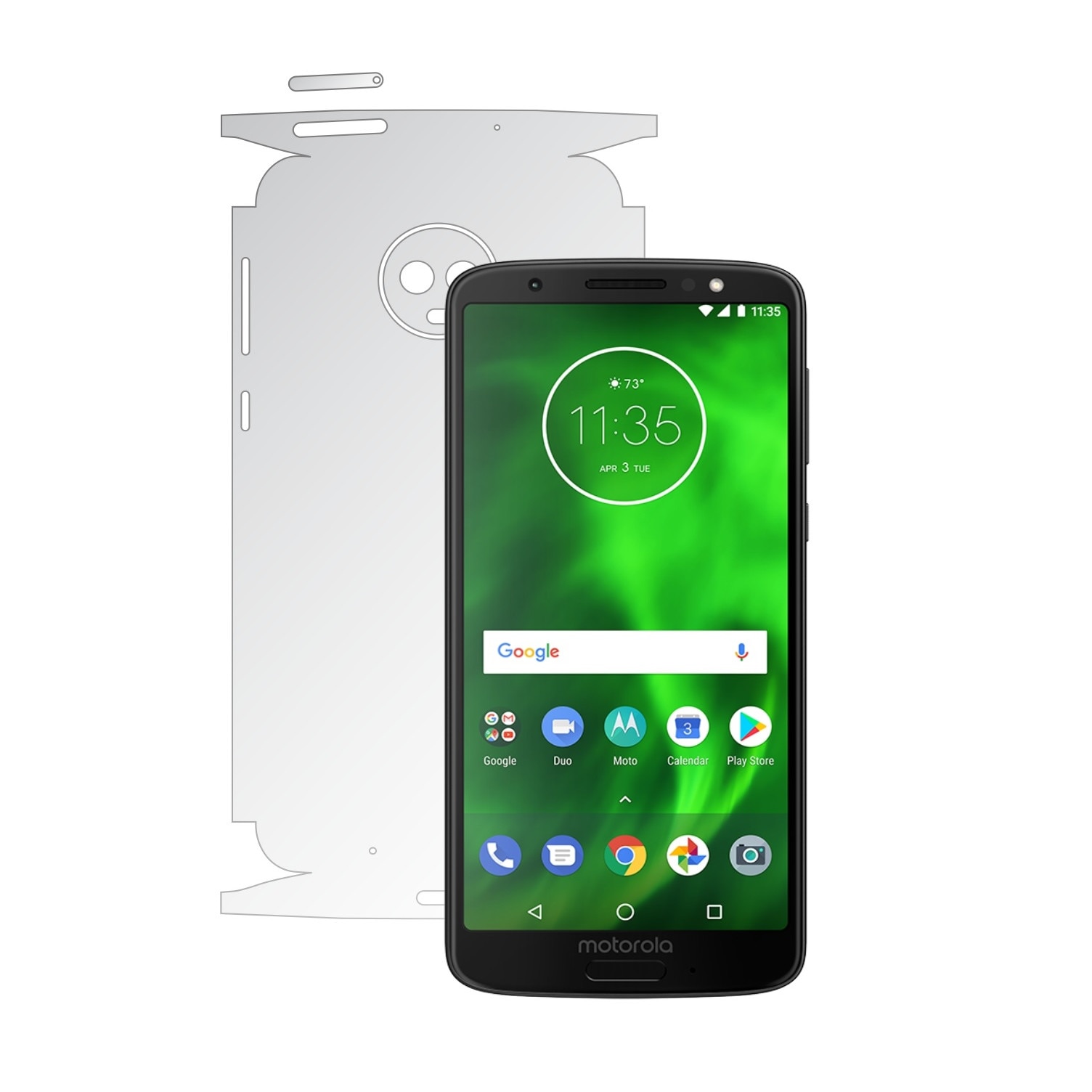 Folie Protectie Spate Invisible Skinz HD pentru Motorola Moto G6 - Folie Siliconica Ultra-Clear cu taiere 360 Cut pentru Carcasa Spate si Laterale, Skin Adeziv Transparent, Edge to Edge Full Case Cover