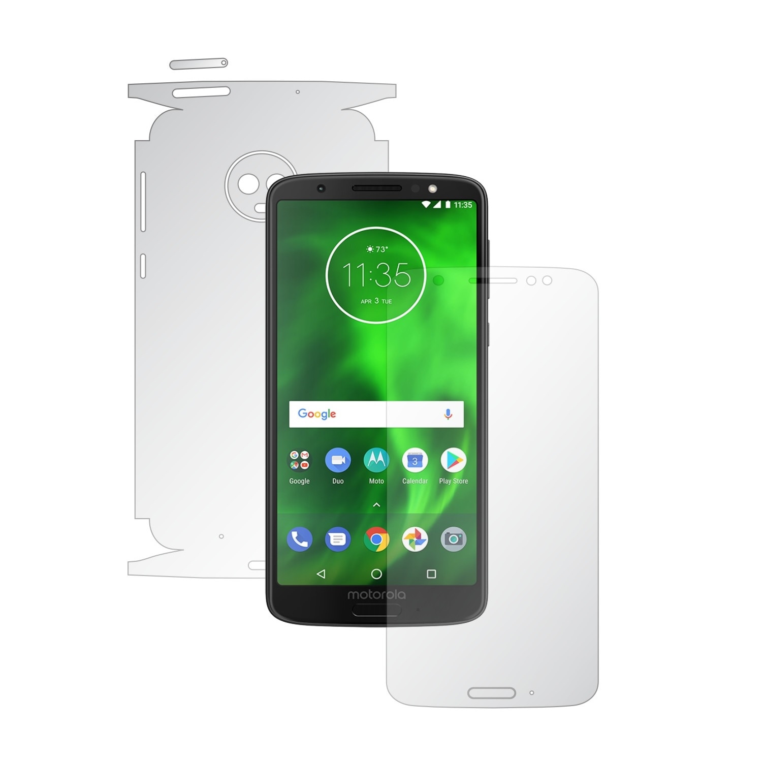 Folie Full Body Invisible Skinz HD pentru Motorola Moto G6 - Folie Protectie Siliconica Ultra-Clear cu taiere 360 Cut pentru Ecran, Carcasa Spate si Laterale, Skin Adeziv Transparent, Edge to Edge Cover