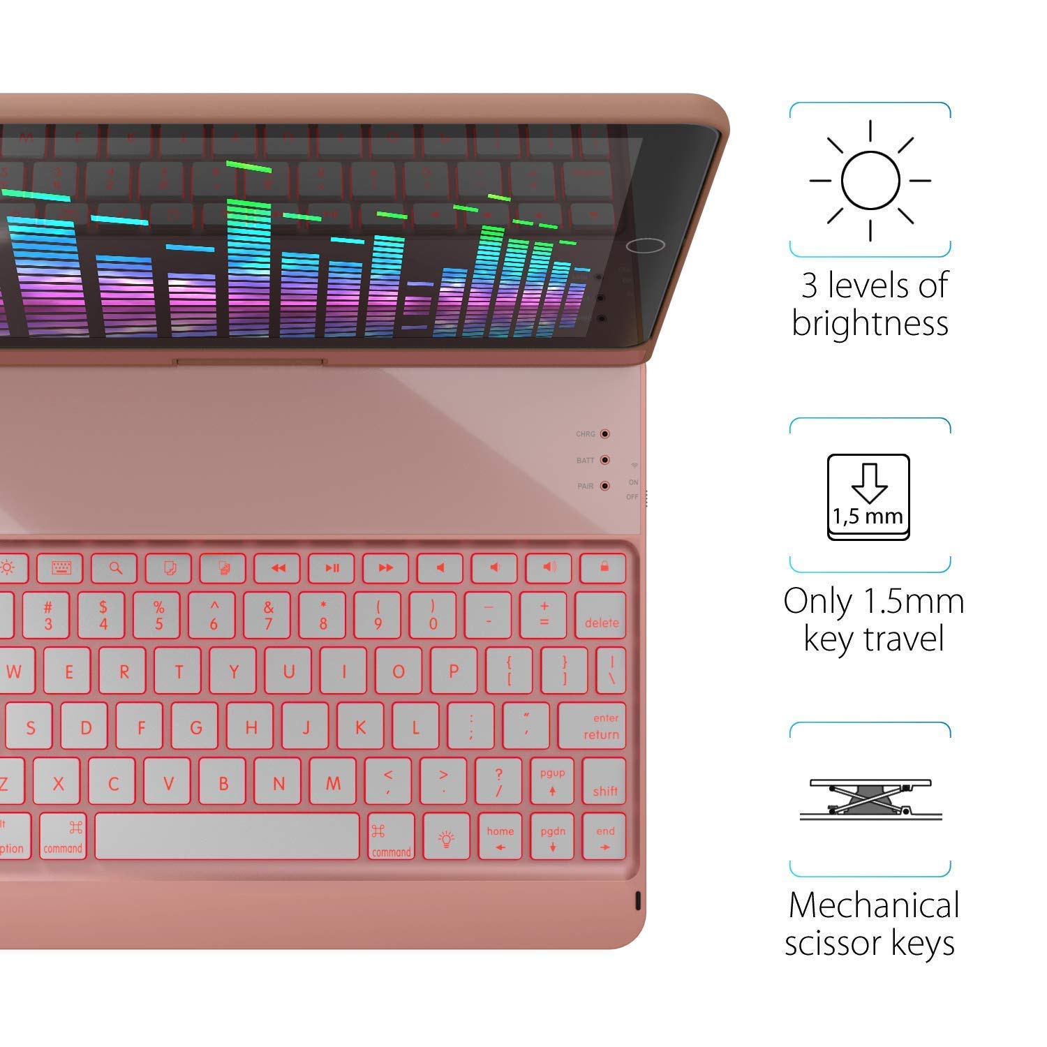 Husa Tableta Tastatura Apple Ipad 1St Generation 9.7" Air 1 Smartbook Keypad ofera protectie Luxury Rotire 360 Rose