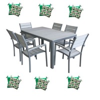 set mobila gradinaterasa masa dreptunghiulara cadru aluminiu polywood grey 150x90x74cm cu 6 scaune 60x57x89cm6 perne scaun imagen 17_0_
0