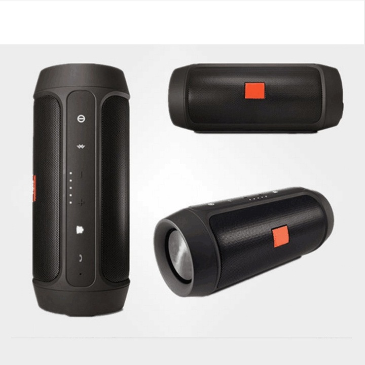 Charge 2+ Hordozható hangszóró, Boombox, Vízálló, 3200 mAh, 5 V, Bluetooth, USB, Aux bemenet, Kimenet telefon töltéshez, Fekete