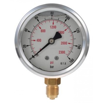 Manometru 0...100 bar Cl.1.6 cu Certificat de Etalonare Manometru 0...100 bar Cl.1.6 cu Certificat de Etalonare