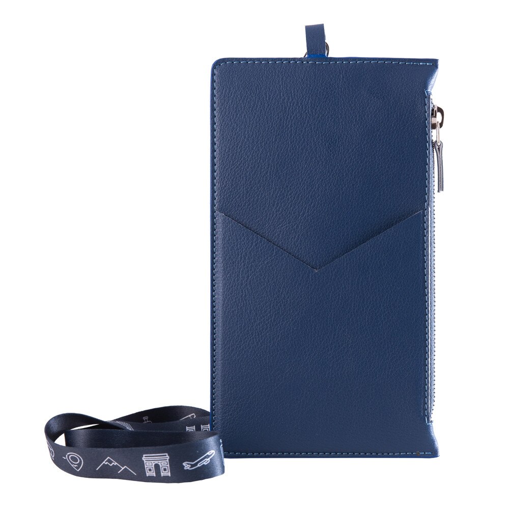 Portofel calatorie e-store, piele, albastru