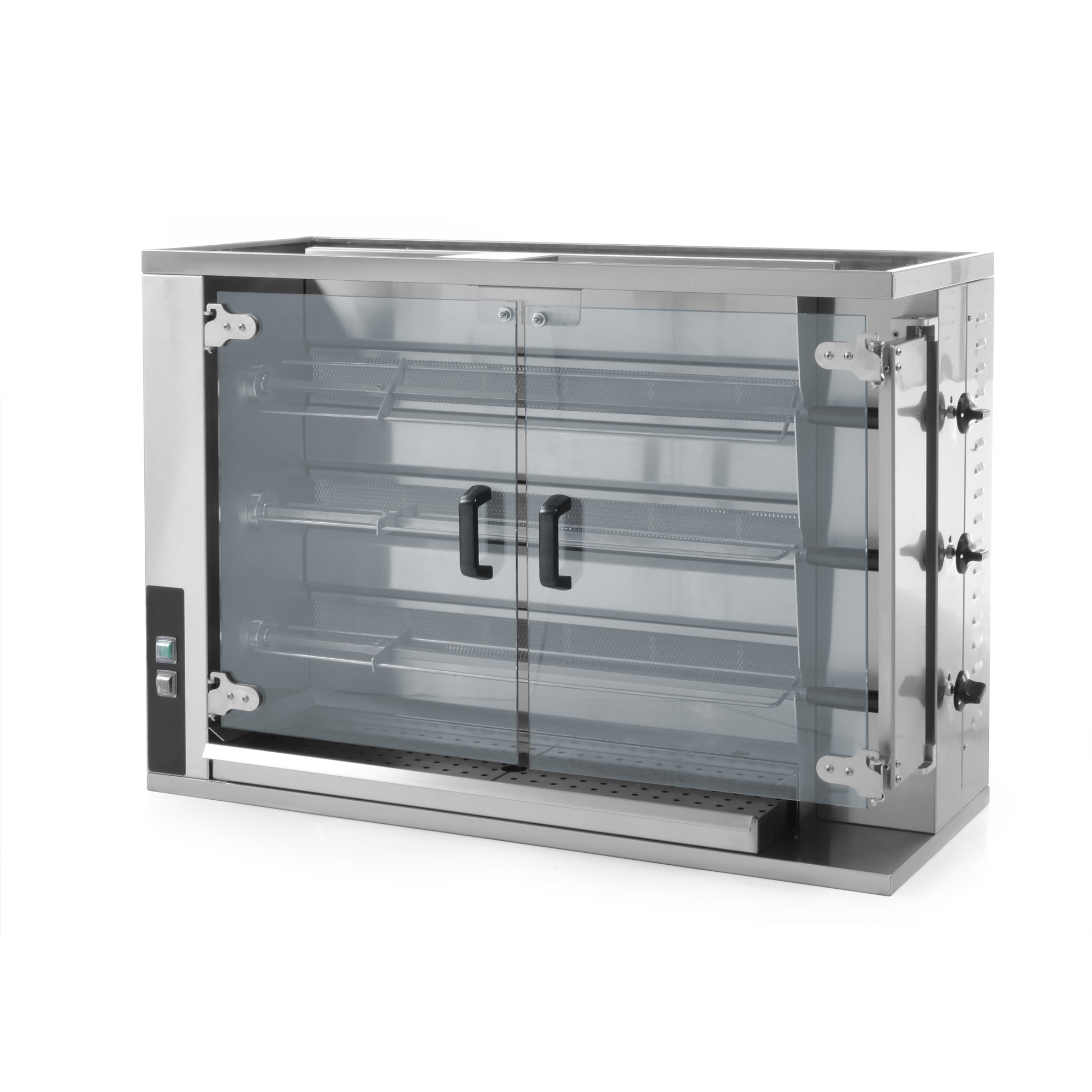 Rotisor gaz profesional pentru 12 - 15 pui 3 viteze de rotatie 1150x472x(H)795 mm Inox Hendi