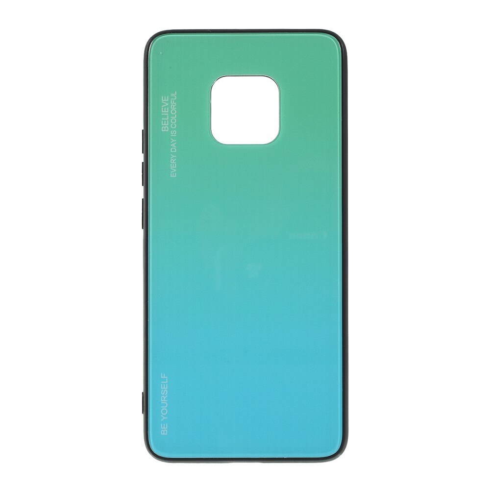 Husa Huawei Mate 20 Pro - Sticla Spate si Margini Silicon, Degrade, Verde/Bleu
