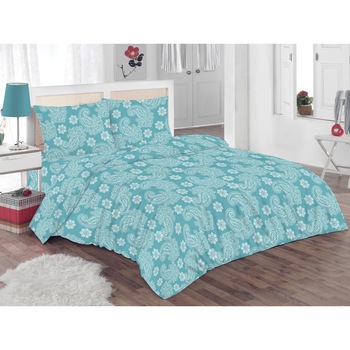 Lenjerie de pat pentru doua persoane Kring Pastel, bumbac 100%, 132TC, Elegant Paisley Lenjerie de pat pentru doua persoane Kring Pastel, bumbac 100%, 132TC, Elegant Paisley
