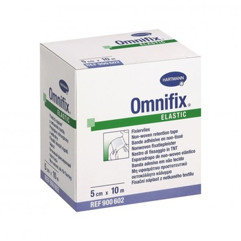 Plasture hipoalergen pe suport de material netesut, Hartmann Omnifix elastic, 10 cm x 2 m Plasture hipoalergen pe suport de material netesut, Hartmann Omnifix elastic, 10 cm x 2 m