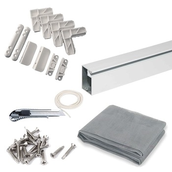 Kit complet plasa insecte, pe balamale, pentru fereastra, culoare alb RAL9016 Kit complet plasa insecte, pe balamale, pentru fereastra, culoare alb RAL9016