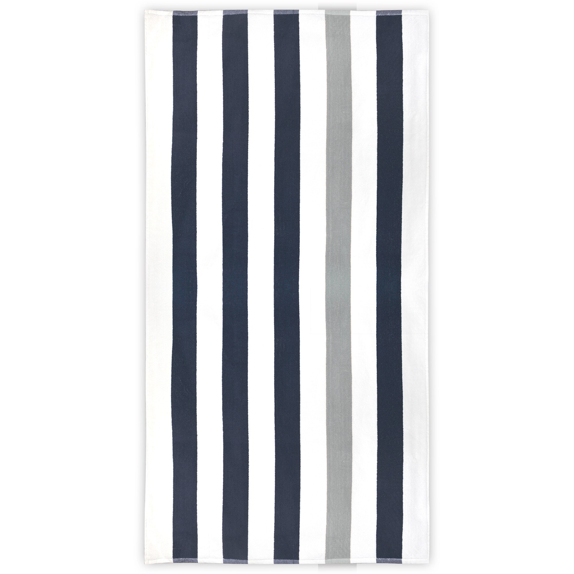 Prosop plaja Stripe Collection, Antracit/Gri deschis, 90x190 cm, 100% bumbac Terry Selection, 550 gr/mp