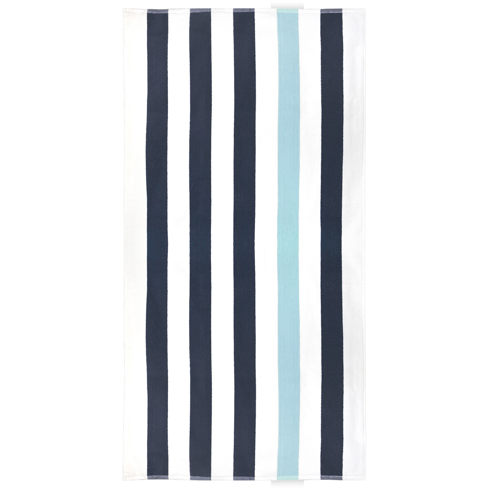 Prosop plaja Stripe Collection, Antracit/Bleu, 90x190 cm, 100% bumbac Terry Selection, 550 gr/mp