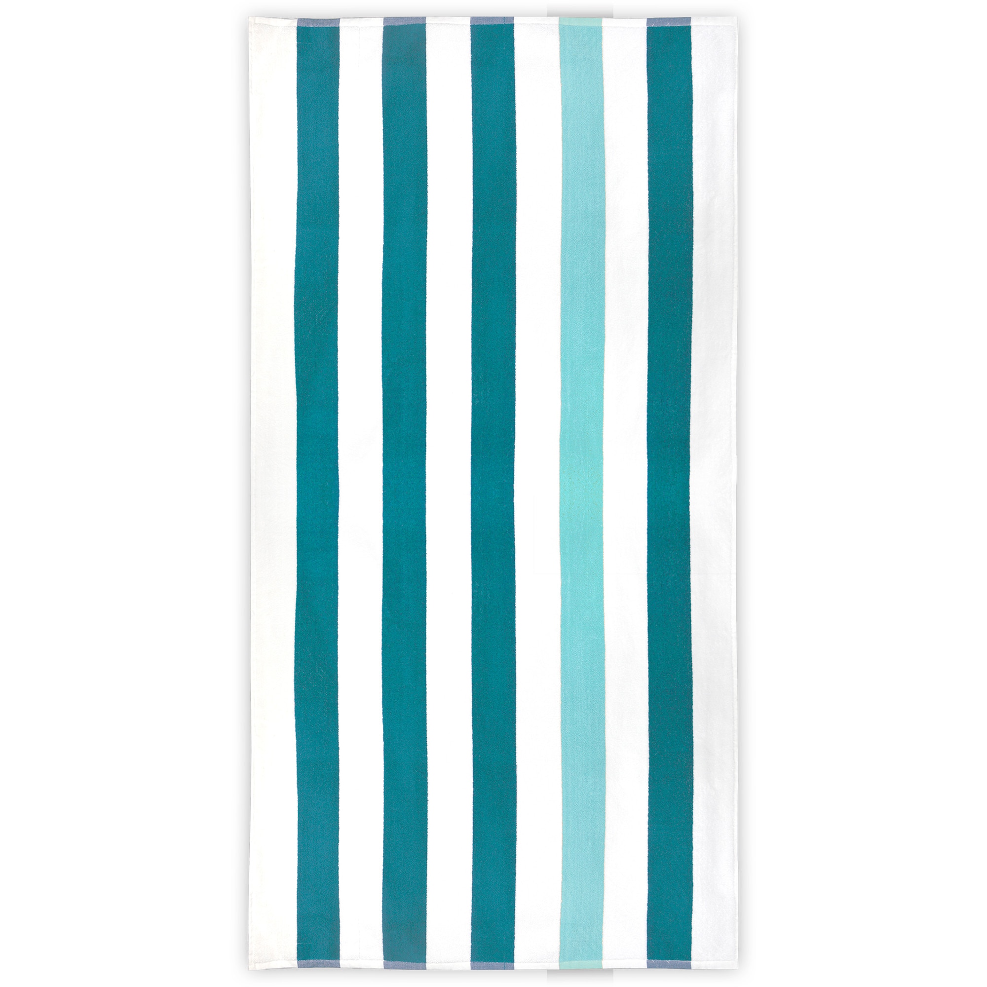 Prosop plaja Stripe Collection, Petrol/Menta, 90x190 cm, 100% bumbac Terry Selection, 550 gr/mp