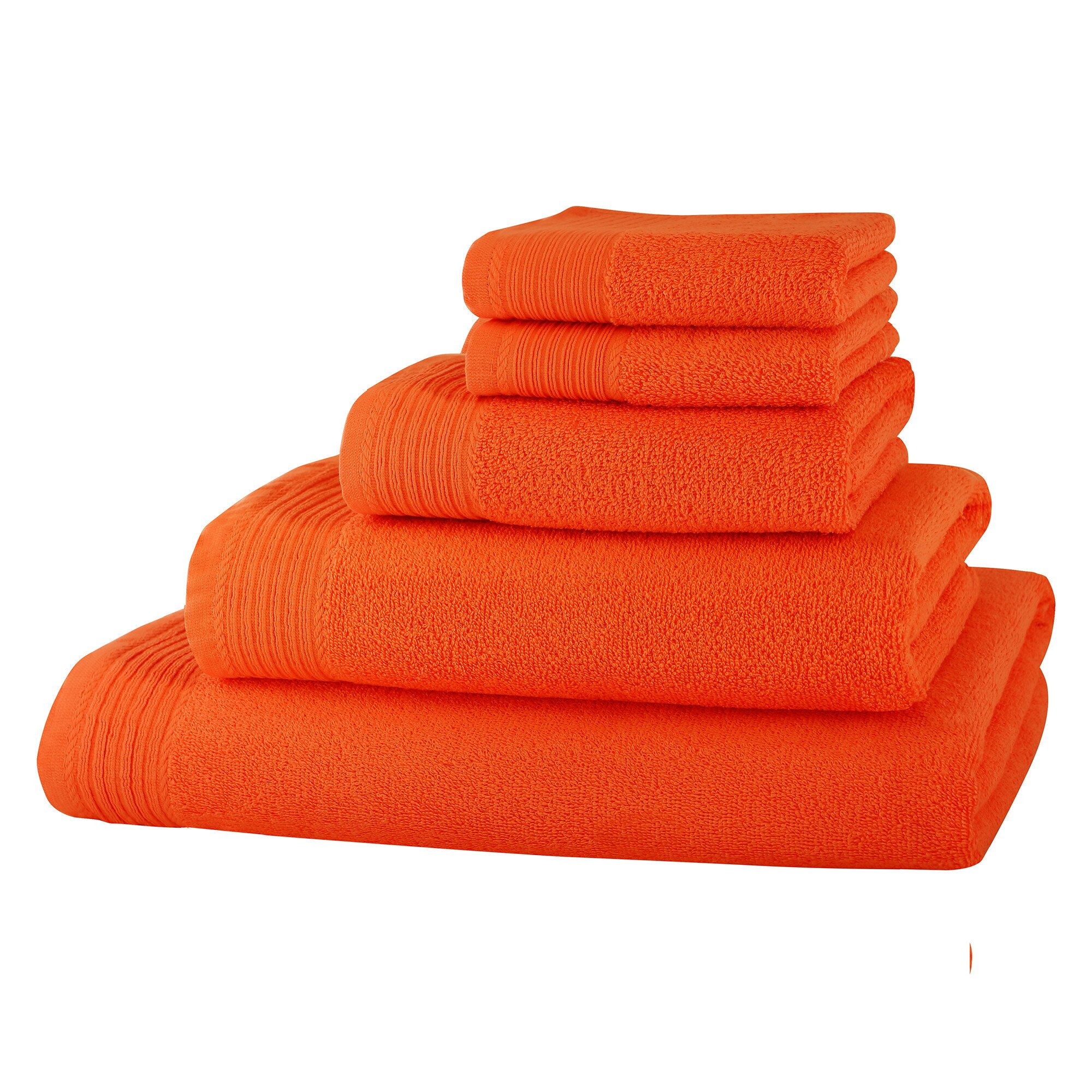 Set baie 5 prosoape Classic Collection, Orange, 100% bumbac Terry Selection