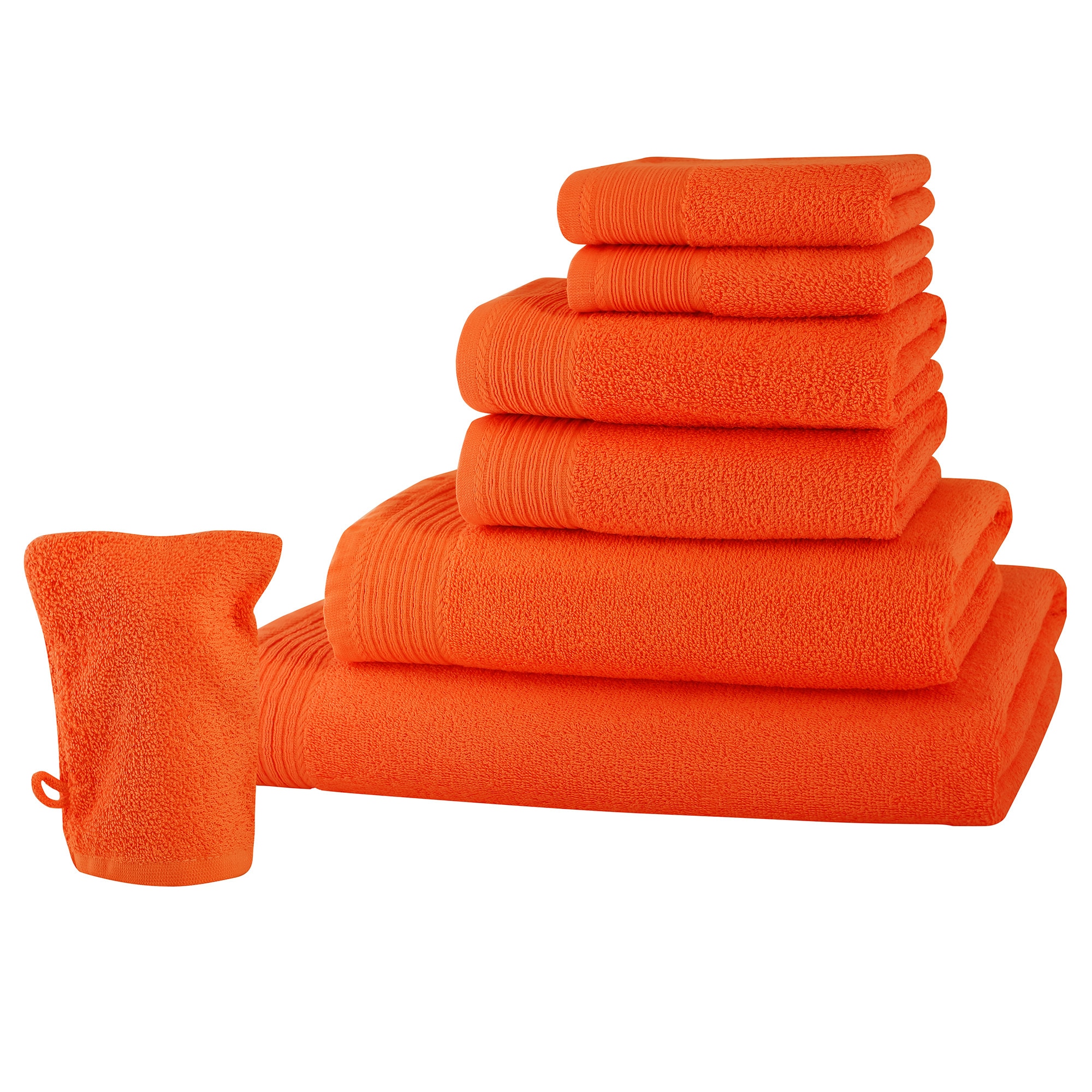 Set baie 7 produse Classic Collection, Orange, 100% bumbac Terry Selection