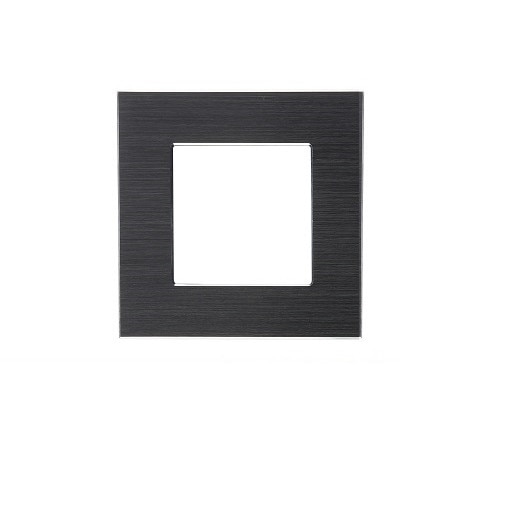 Rama priza simpla din aluminiu negru
