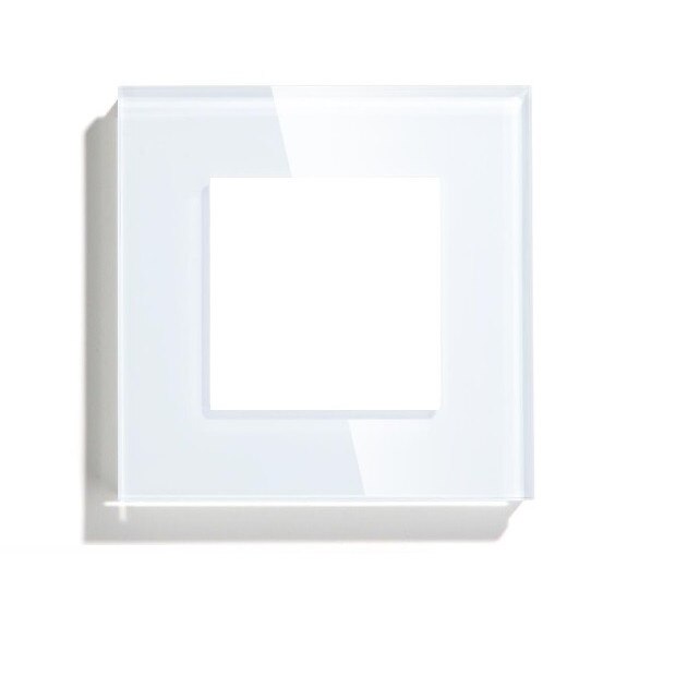 Rama priza simpla din sticla alb