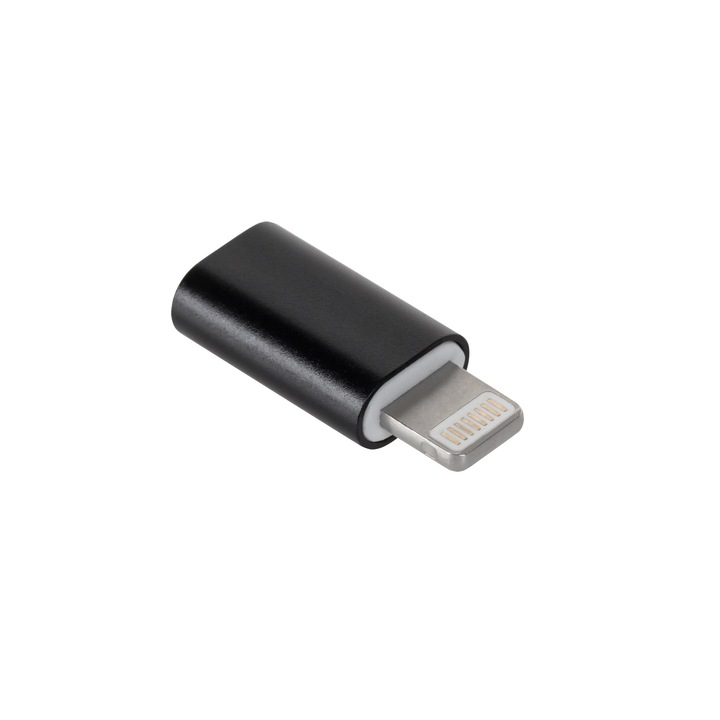 Adaptor micro USB - Lightning negru