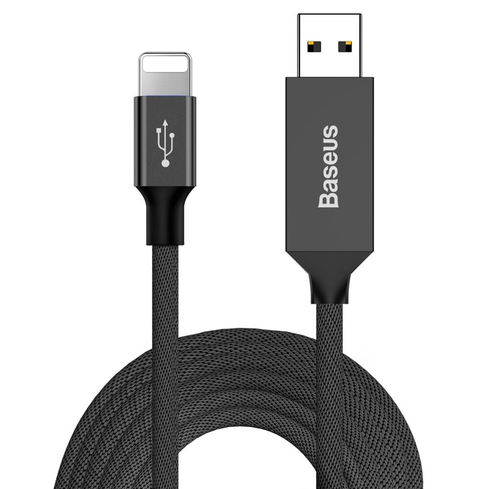 Cablu de date si incarcare Lightning , Baseus Artistic , 5M Quick Charge 3.0 QC 3.0 , negru