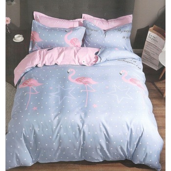 Lenjerie de pat bumbac satinat, 4 piese, 2 persoane, bleu JN1054 Lenjerie de pat bumbac satinat, 4 piese, 2 persoane, bleu JN1054