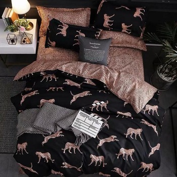 Lenjerie de pat, bumbac satinat, 4 piese, 2 persoane, crem JN1040 Lenjerie de pat, bumbac satinat, 4 piese, 2 persoane, crem JN1040