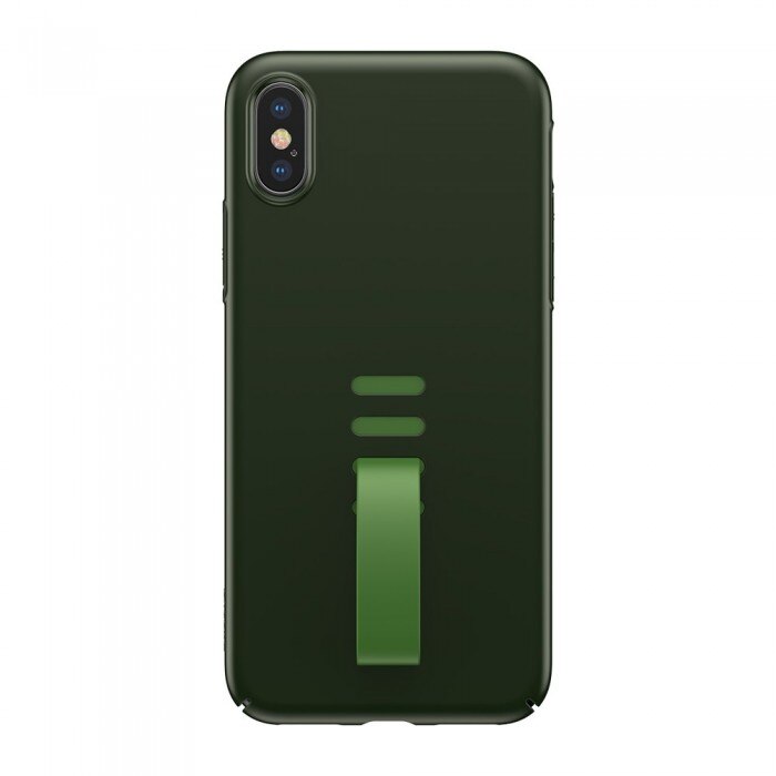 Husa de protectie Baseus, Little Tail, Inel Ajustabil, iPhone X/XS, Verde