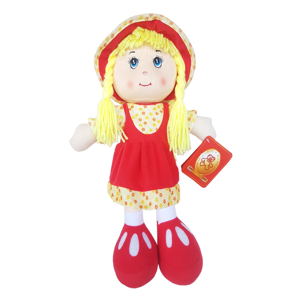 Papusa material textil, Rosu, 25 cm, WJ7211-25