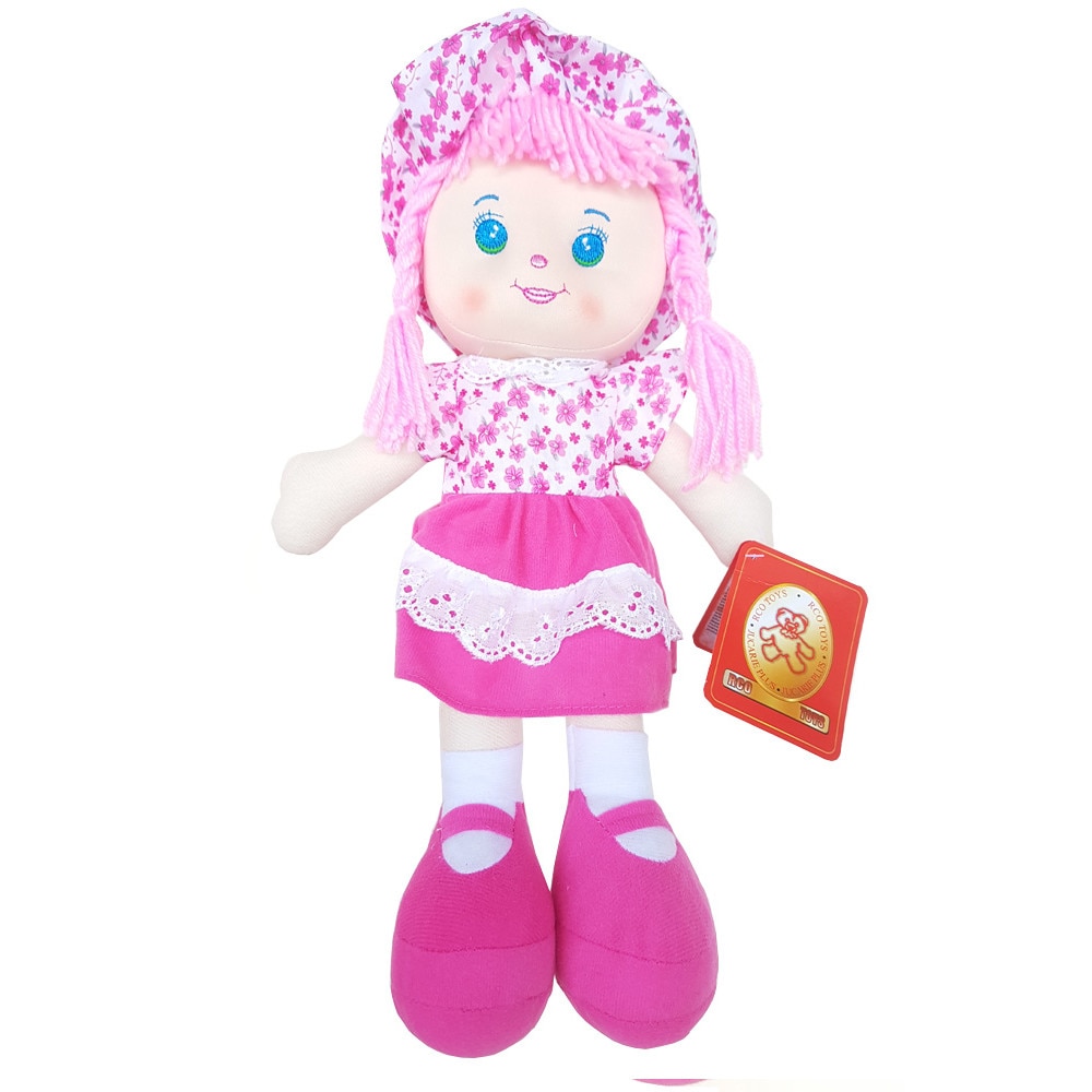 Papusa material textil, Roz, 25 cm, WJ7212-25