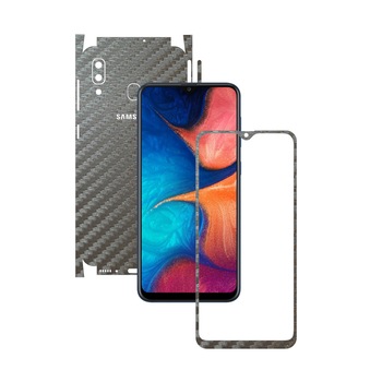 Folie Protectie Carbon Skinz pentru Samsung Galaxy A20 2019 - Carbon Gri Argintiu 360 Cut, Skin Adeziv Full Body Cover pentru Rama Ecran, Carcasa Spate si Laterale Folie Protectie Carbon Skinz pentru Samsung Galaxy A20 2019 - Carbon Gri Argintiu 360 Cut, Skin Adeziv Full Body Cover pentru Rama Ecran, Carcasa Spate si Laterale