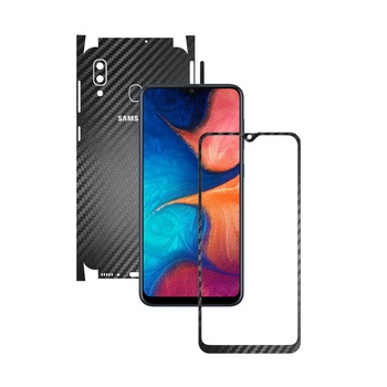 Folie Protectie Carbon Skinz pentru Samsung Galaxy A20 2019 - Carbon Negru 360 Cut, Skin Adeziv Full Body Cover pentru Rama Ecran, Carcasa Spate si Laterale Folie Protectie Carbon Skinz pentru Samsung Galaxy A20 2019 - Carbon Negru 360 Cut, Skin Adeziv Full Body Cover pentru Rama Ecran, Carcasa Spate si Laterale